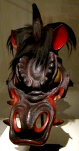 Parade horse mask in the shape of a dragon's head, 19th
