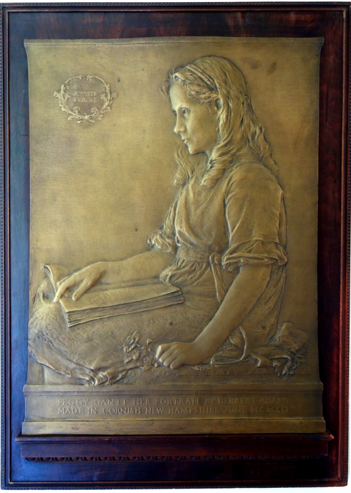 Peggy Gantt Taber by Herbert Adams, 1912, bronze bas relief - Fitchburg Art Museum - DSC08871