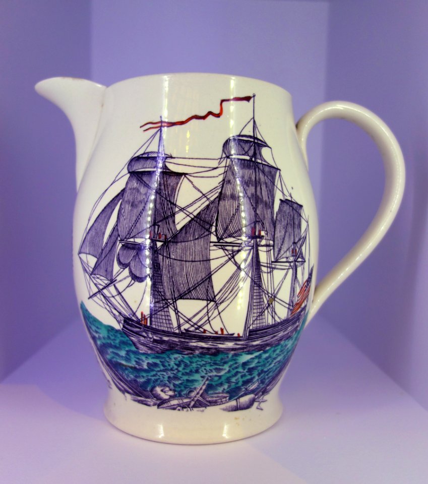 Pitcher, William Adams & Sons, Staffordshire, England, c. 1830, earthenware - Brooklyn Museum - Brooklyn, NY - DSC08319