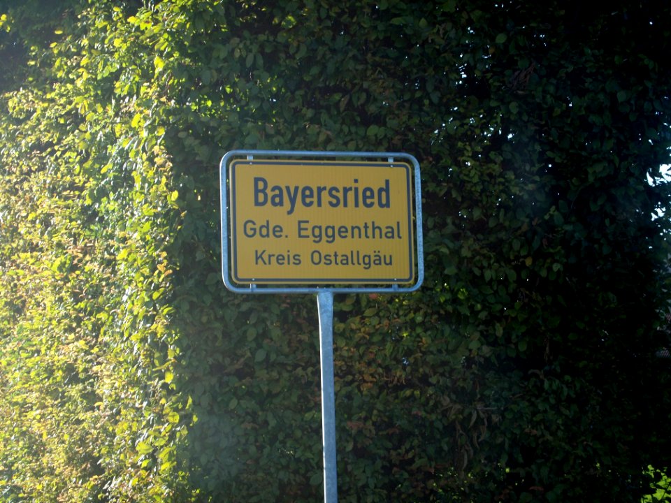 Ortsschild Bayersried (Eggenthal)