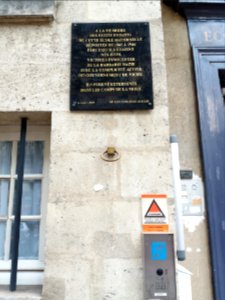 Paris 4e - Rue des Archives - École maternelle Archives - Plaque commémorative de la Seconde Guerre mondiale