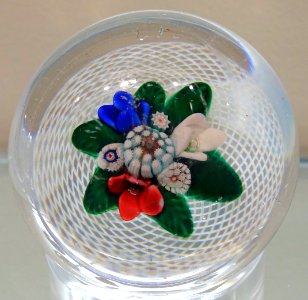 Paperweight by the New England Class Company, East Cambridge MA, c. 1850, glass - Currier Museum of Art - Manchester, NH - DSC08073