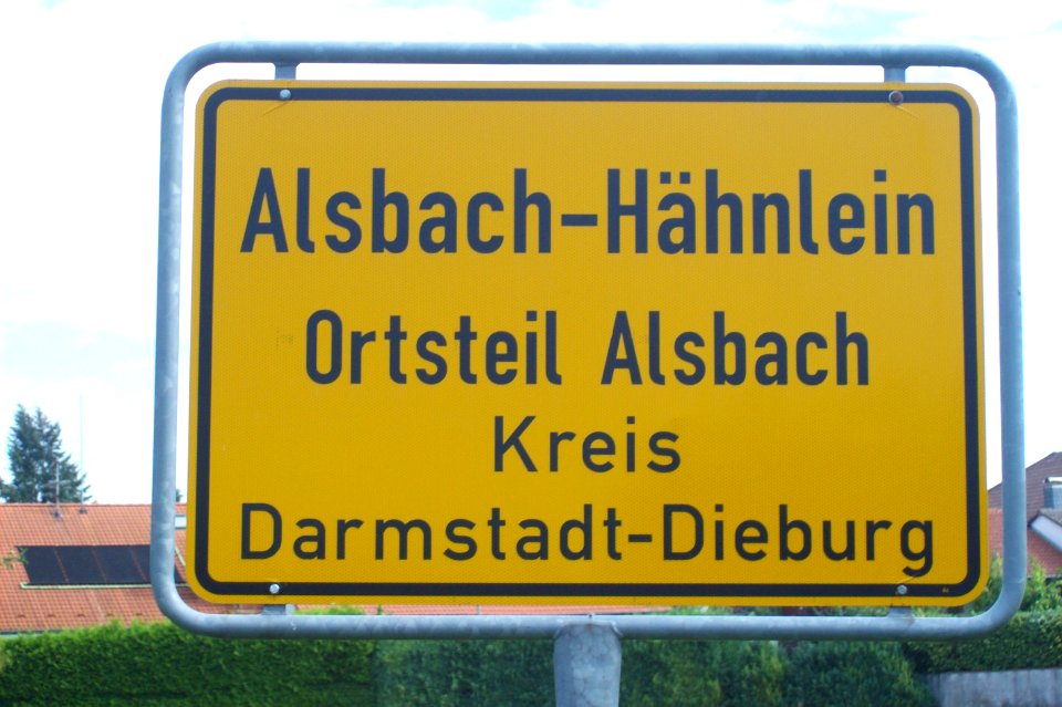 Ortsschild von Alsbach-Hähnlein 01