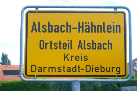 Ortsschild von Alsbach-Hähnlein 01