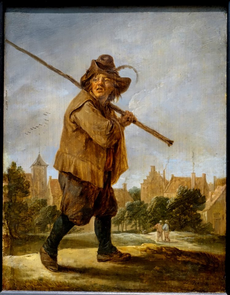 Peasant Walking, by David Teniers II, c. 1670, oil on wood panel - California Palace of the Legion of Honor - San Francisco, CA - DSC02882