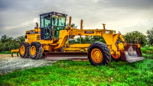 Wheel grader heavy machine