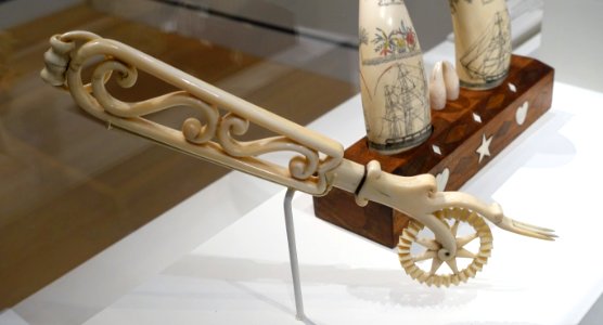 Pie crimper, United States, 1800s, whale ivory, baleen - Peabody Essex Museum - DSC07245