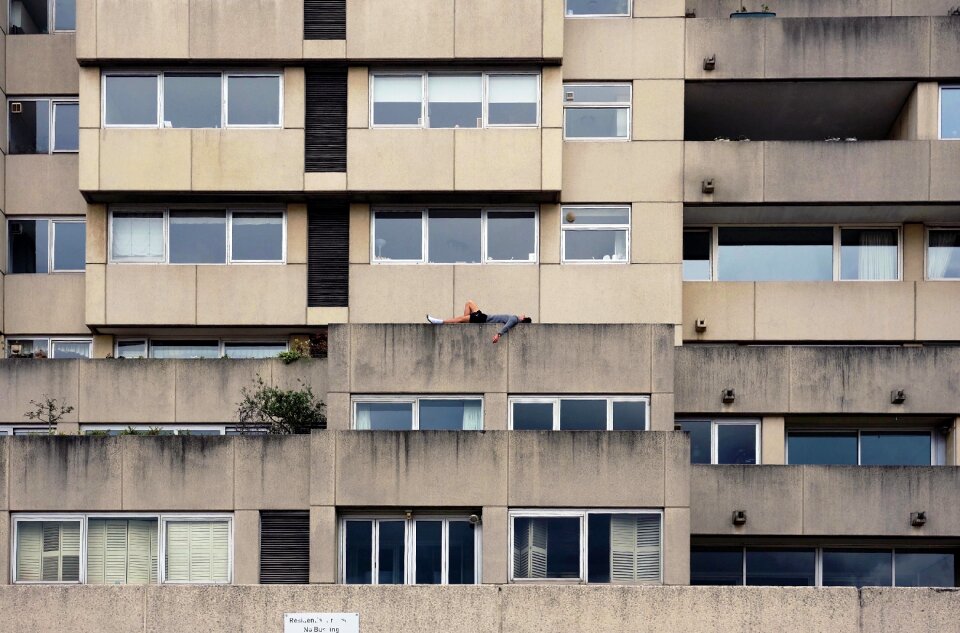 Window facade people