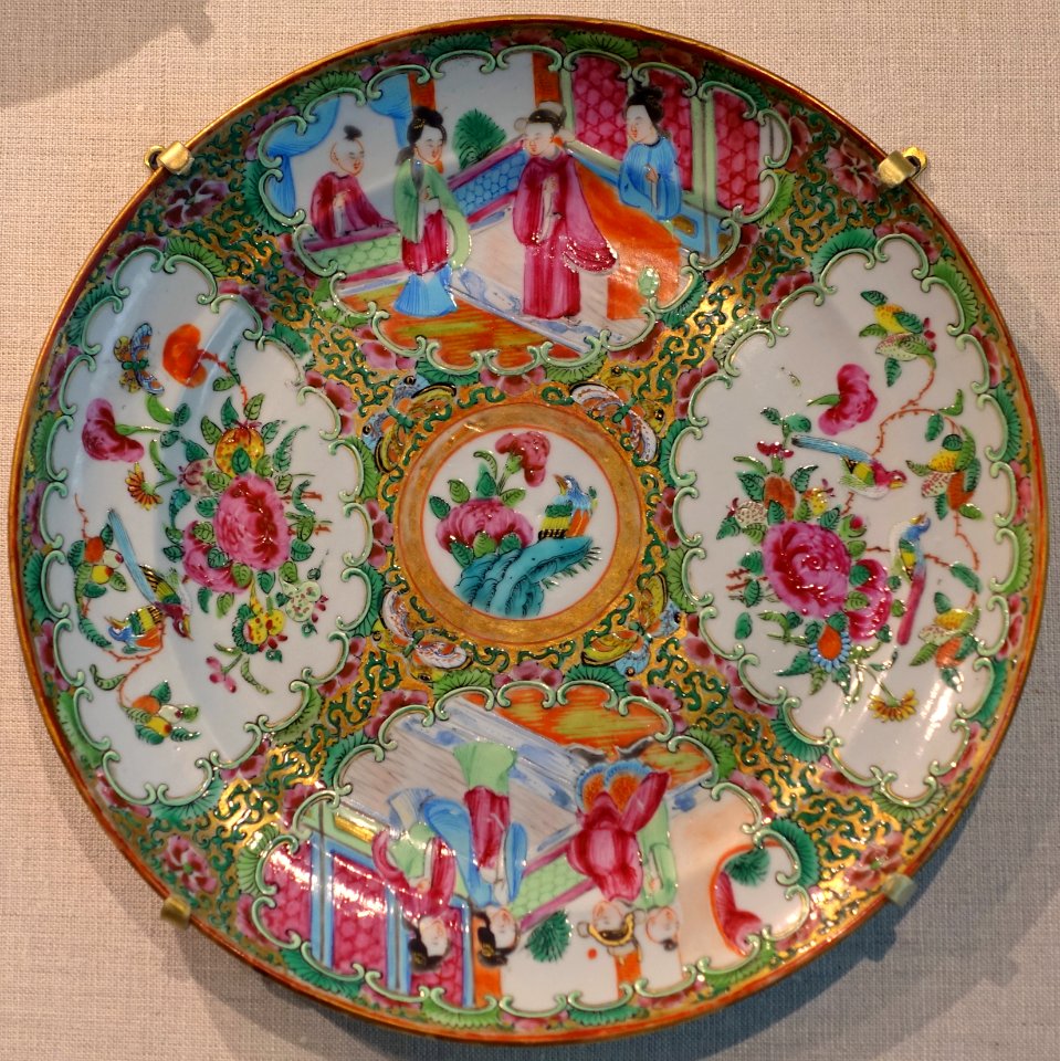 Plate, China, 1840-1900, Rose medallion pattern porcelain - Portland Museum of Art - Portland, Maine - DSC04117
