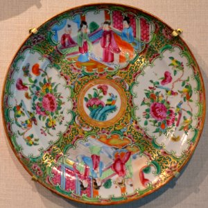 Plate, China, 1840-1900, Rose medallion pattern porcelain - Portland Museum of Art - Portland, Maine - DSC04117