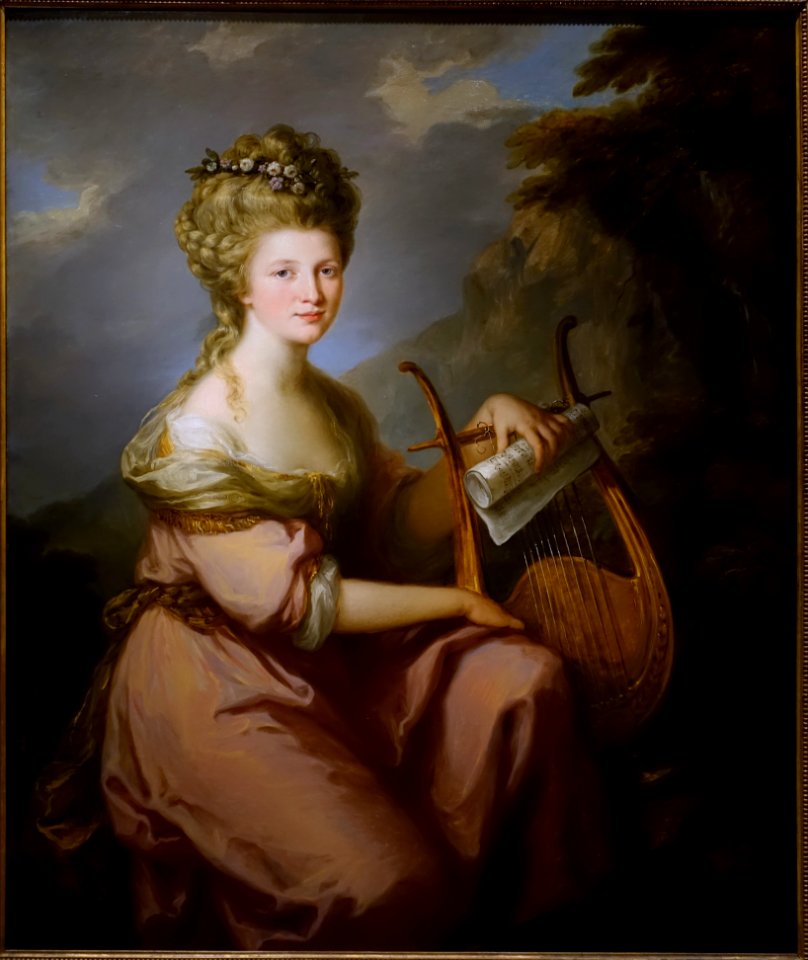 Portrait of Sarah Harrop (Mrs. Bates) as a Muse, by Angelica Kauffmann, English, 1780-1781, oil on canvas - Princeton University Art Museum - DSC06497