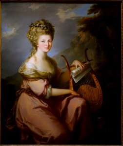 Portrait of Sarah Harrop (Mrs. Bates) as a Muse, by Angelica Kauffmann, English, 1780-1781, oil on canvas - Princeton University Art Museum - DSC06497