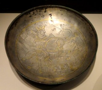 Plate, Iran, Sasanian period, 7th century AD, silver and gilt - Arthur M. Sackler Gallery - DSC05802