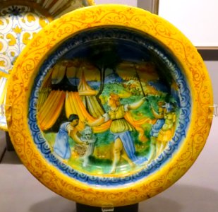 Plate, Italy, Urbino or Pesaro, late 1500s, maiolica - Museum of Anthropology, University of British Columbia - DSC09003