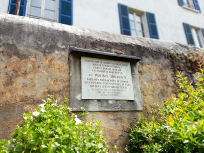 Plaque dedicated to Pierino Ebranati
