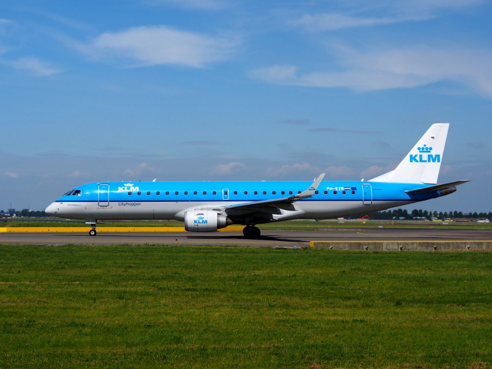 PH-EZR KLM Cityhopper Embraer ERJ-190STD (ERJ-190-100) taxiing at Schiphol (AMS - EHAM), The Netherlands, 18may2014, pic-1