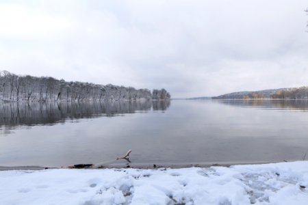 Pfaueninsel and Wannsee from Düppeler Forst with snow 2021-01-30 01