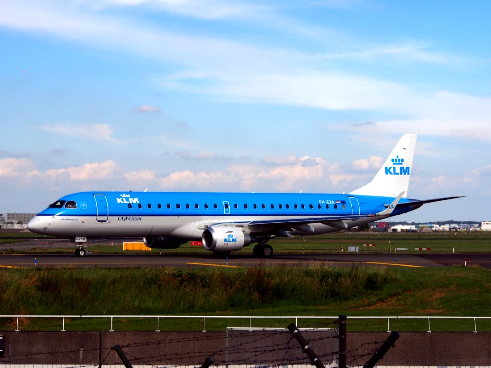 PH-EXA Embraer ERJ-190STD (ERJ-190-100) KLM Cityhopper taxiing at Schiphol (AMS - EHAM), The Netherlands, 18may2014, pic-1