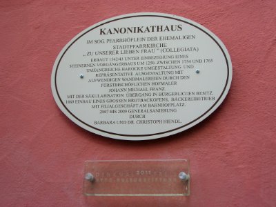 Pfarrgasse 3 Eichstätt -Infotafel