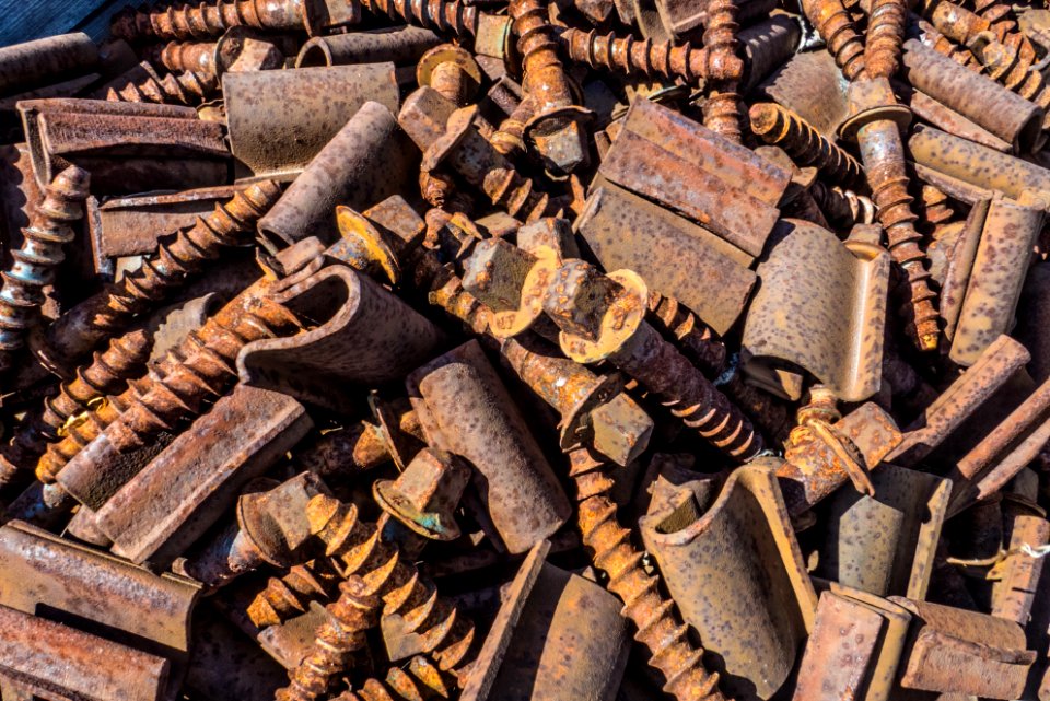 Rusty railroad screws