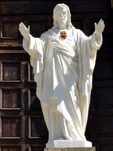 Saint-Pancré (Meurthe-et-M.) église Saint-Pancrace, statue Sacré-Coeur