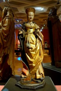 Saint Odilia of Cologne (probably), by Jan van Steffeswert, Mosane region, Maestricht, 1509, walnut, polychrome - Cinquantenaire Museum - Brussels, Belgium - DSC08643