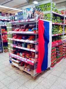 Russian food at Kaufland supermarket in Germany