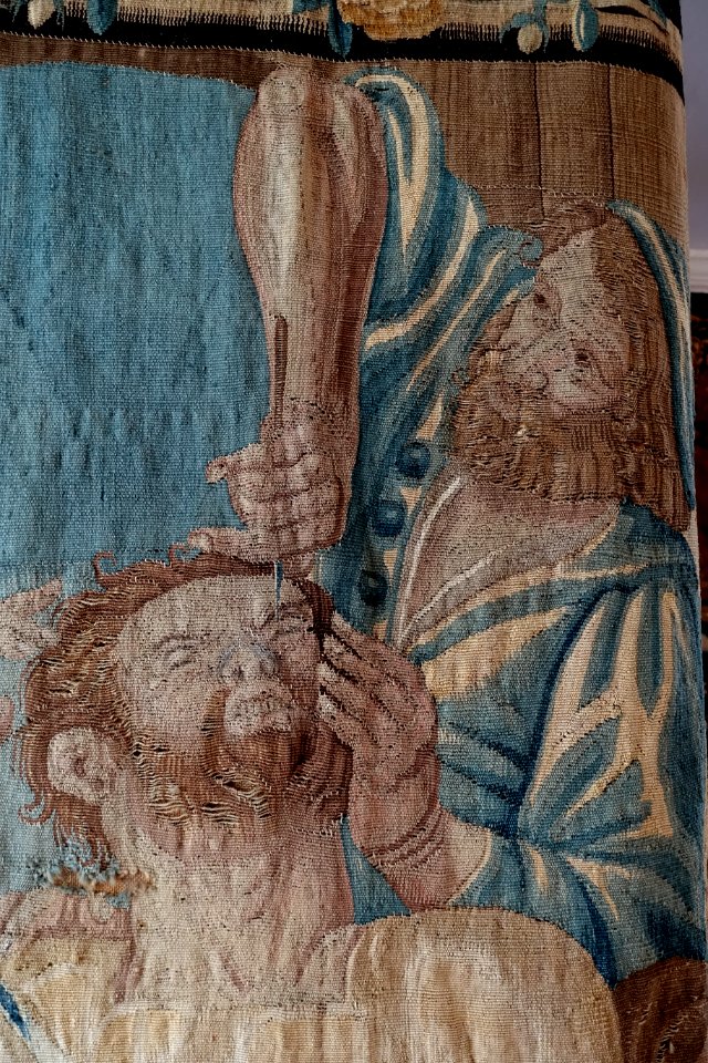 Samson and Delilah tapestry, Brussels or Antwerp, mid 1600s, view 2 - Kelmscott Manor - Oxfordshire, England - DSC00082