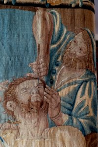 Samson and Delilah tapestry, Brussels or Antwerp, mid 1600s, view 2 - Kelmscott Manor - Oxfordshire, England - DSC00082
