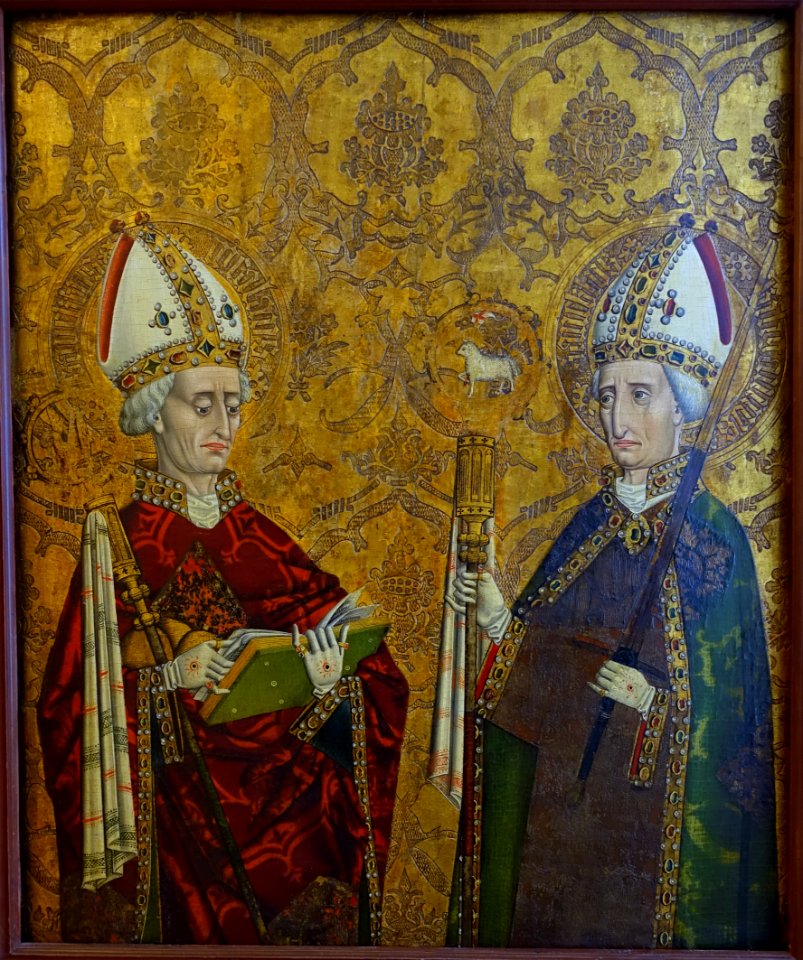 Saint Kilian and Saint Nicholas, Franconia, c. 1465, paint on wood - Mainfränkisches Museum - Würzburg, Germany - DSC05178