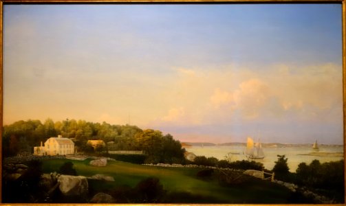 Samuel Sawyer Homestead, Freshwater Cover, Gloucester, by Fitz Henry Lane, c. 1860, oil on canvas - Cape Ann Museum - Gloucester, MA - DSC01168