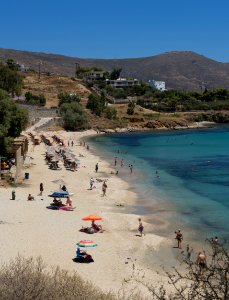 Sand beach Karystos Euboea Greece photo