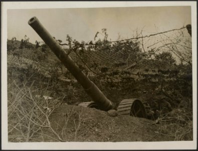 Scenes about heavy gun in action, Bestanddeelnr 158-2465