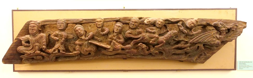 Scene of everyday life, Tho Tang Communale house, Vinh Phuc province, 17th century AD, wood - Vietnam National Museum of Fine Arts - Hanoi, Vietnam - DSC05037