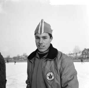 Schaatswedstrijden op de ijsbaan in Amsterdam-Noord. Deelnemer Rudi Liebrechts., Bestanddeelnr 917-2789