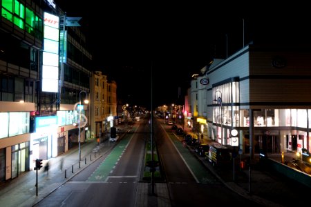 Schloßstraße Berlin-Steglitz from Joachim-Tiburtius-Brücke at night 2021-01-07 08