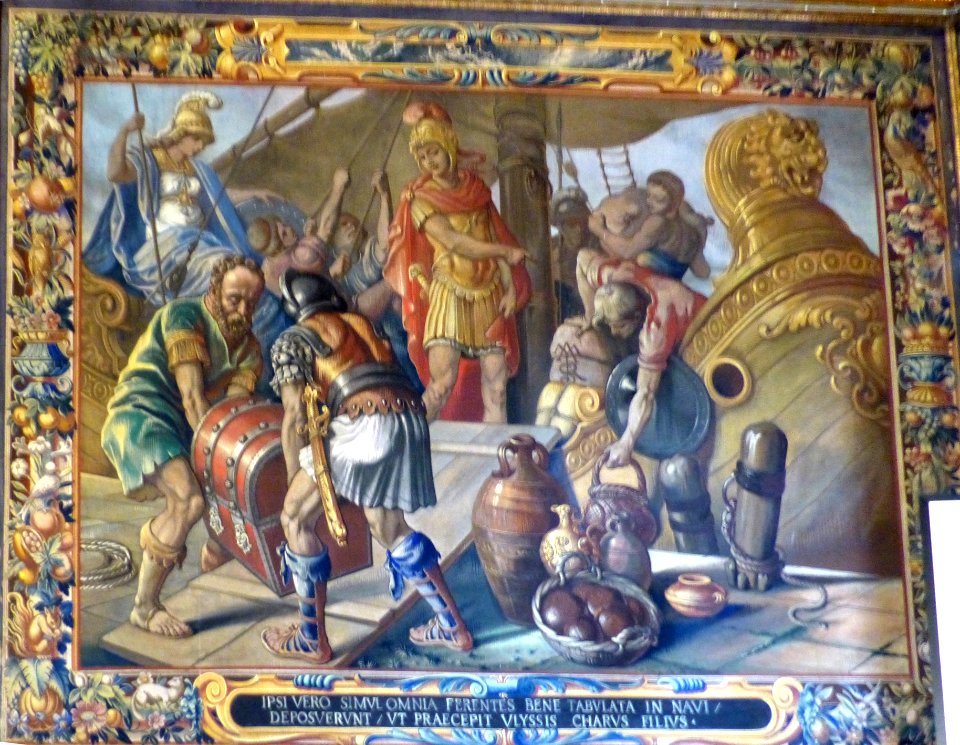 Schloss Ratibor Festsaal - Wandmalerei 5 Aufbruch des Telemach