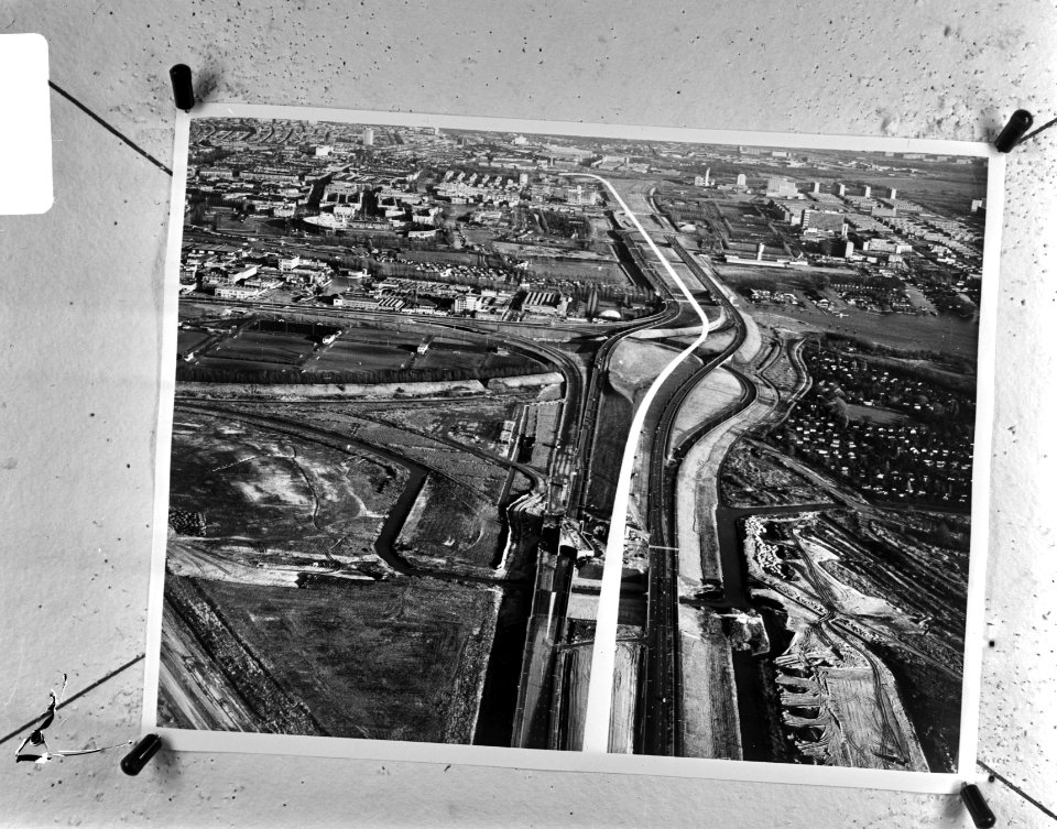 Schiphollijn getekend op luchtfoto, Bestanddeelnr 926-7307