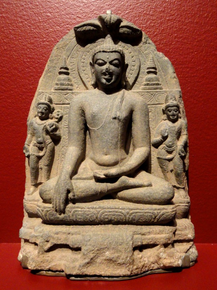 Shakyamuni Buddha in the Earth-Touching Gesture, Bihar, India, 10th century AD, stone - San Diego Museum of Art - DSC06394