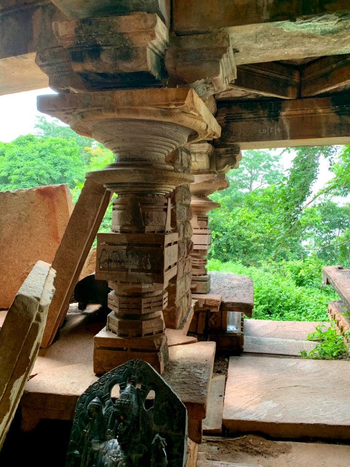 Shiva temple ruins, Palampet lake bund east, Telangana India - 21