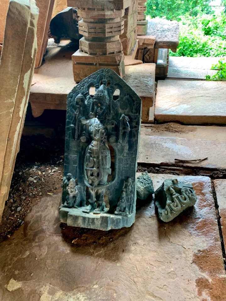 Shiva temple ruins, Palampet lake bund east, Telangana India - 20