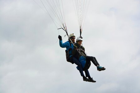 Free flight air sport baptism paragliding