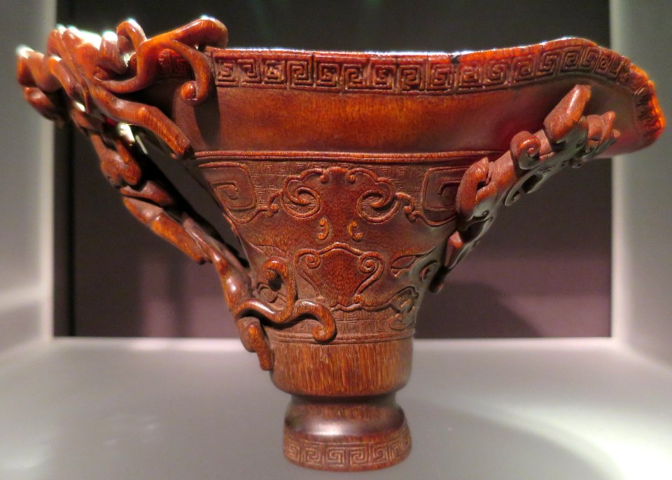 Rhinoceros horn cup in shape of archaic vessel, Metropolitan Museum of Art