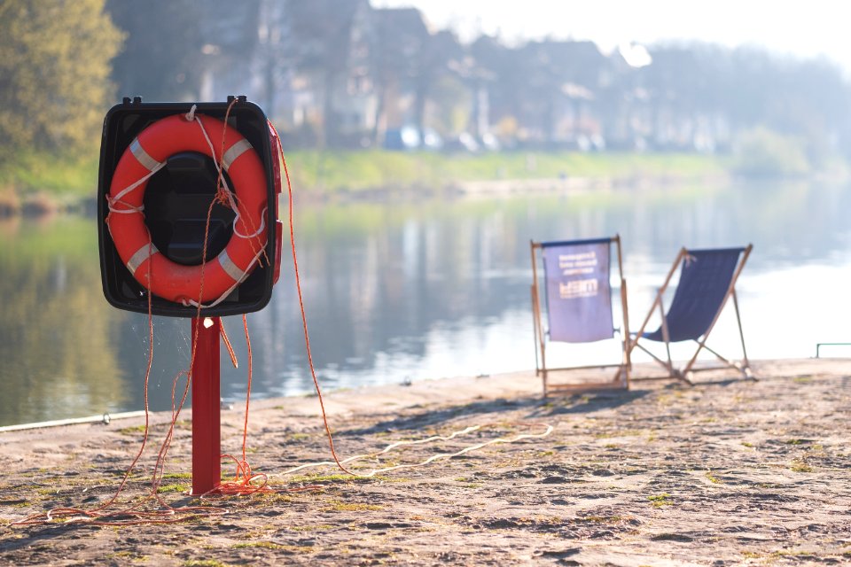 Rettungsring an der Neckarspitze in Tübingen