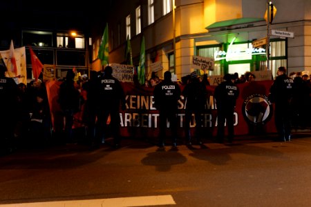 Protest in front of FDP headquarter after Thuringia prime minister election 2020-02-05 02