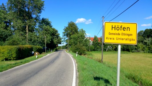 Prtsschild Höfen, Ettringen