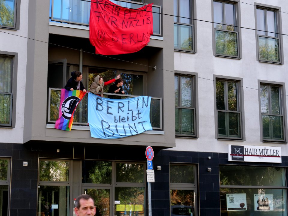 Protest against far right demonstration Berlin 03-10-2018 01