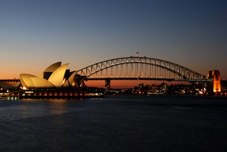 Opera harbour bridge dusk