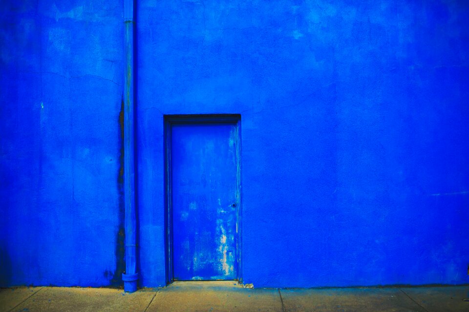 Concrete wall blue wall