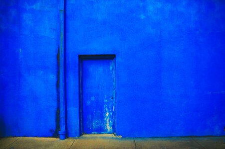 Concrete wall blue wall